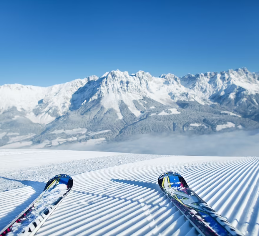 SkiWelt Wilder Kaiser-Brixental - Piste mit Blick zum Wilden Kaiser ©johannesfelsch