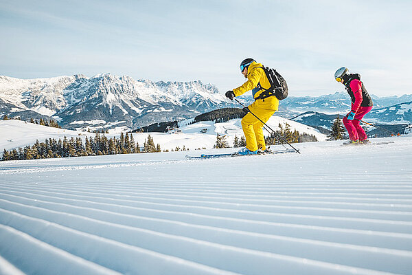 Pistenspass und Skifahren am Wilden Kaiser © Mathaeus Gartner